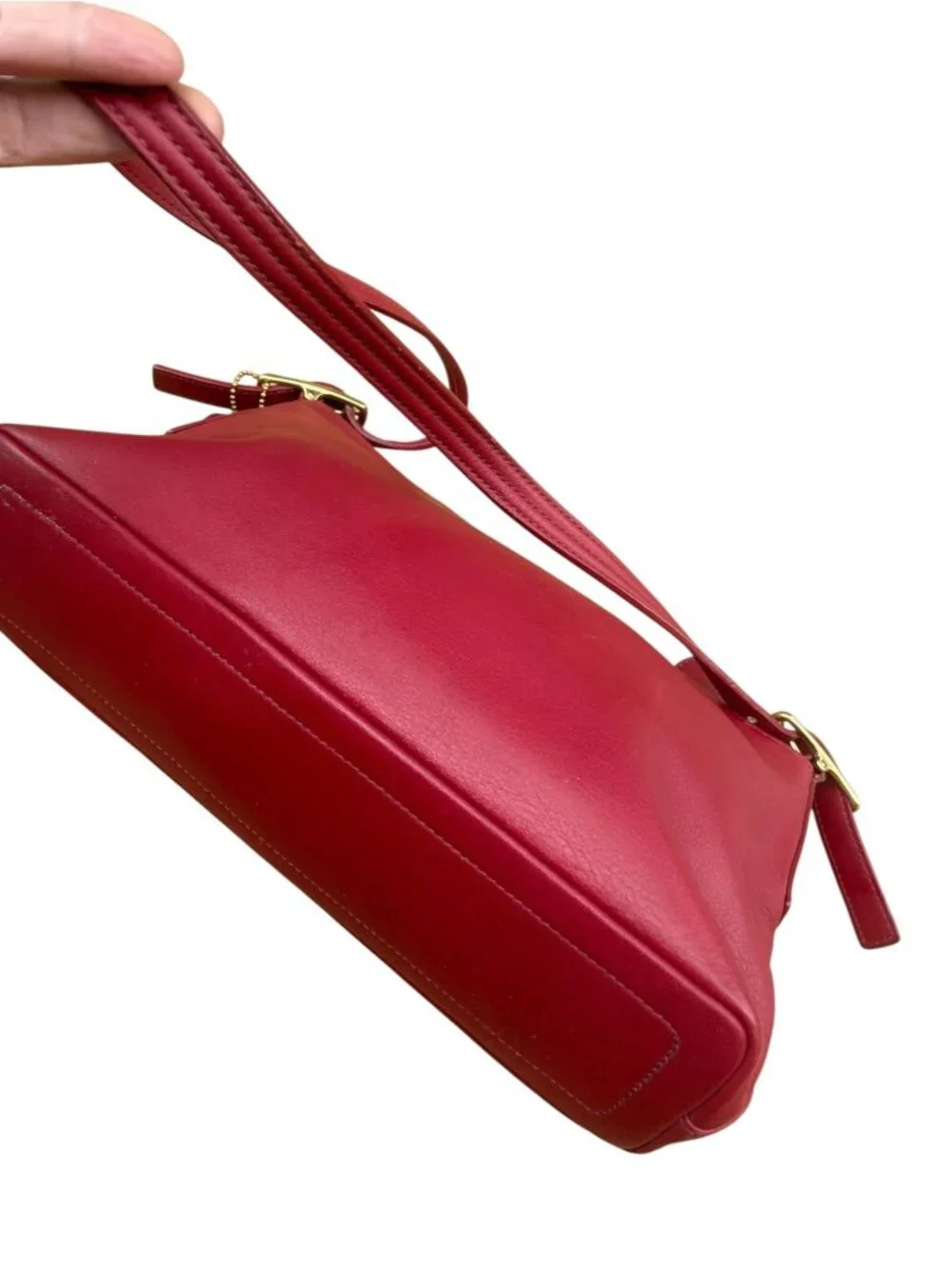 Vintage Coach Red Leather Legacy Shoulder Bag - Style #9861 * Flaw*  90's mini - Picture 10 of 16